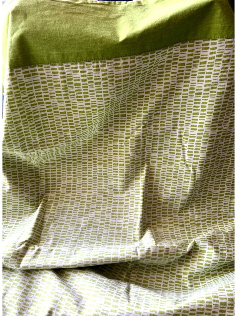 FULL Double Flat Sheet Apple Green White 76”x 94” Vintage 100% Cotton Bedding